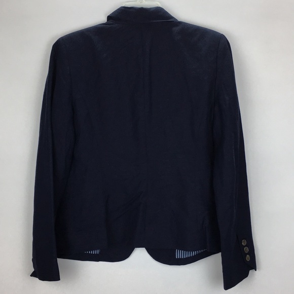 A New Day Navy Linen Blazer New - Picture 6 of 8